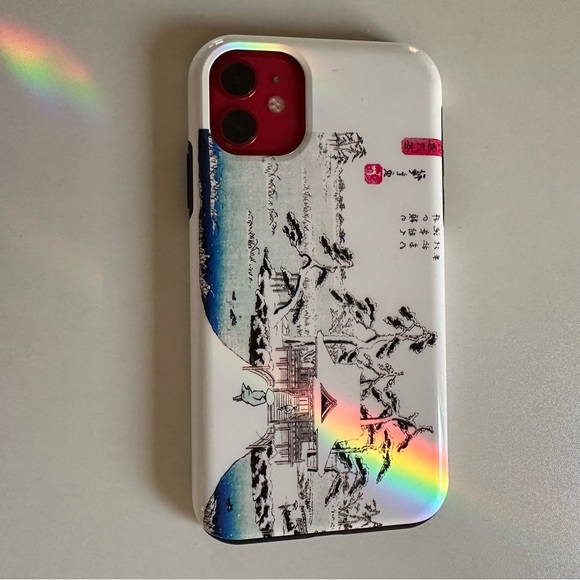 Iphone 11 Case with Japanese art Benzaiten Shrine white blue pink - Picture 2 of 6